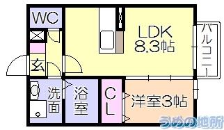 ﾍﾞｱｰﾚ高屋敷（103） 間取り図画像
