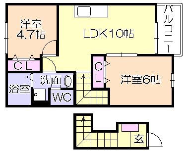 ﾌｫﾚｽﾄ金の原II（203） 間取り図画像