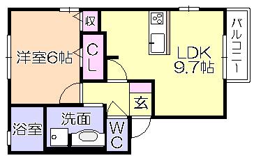 ﾗﾝﾌﾟﾛﾝ（105） 間取り図画像