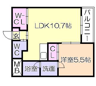 すかる梅満（605） 間取り図画像