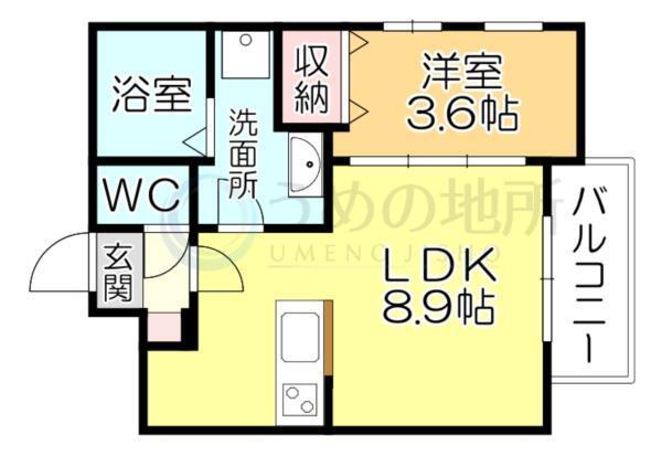 Cherim西鉄久留米IV（102） 間取り図画像