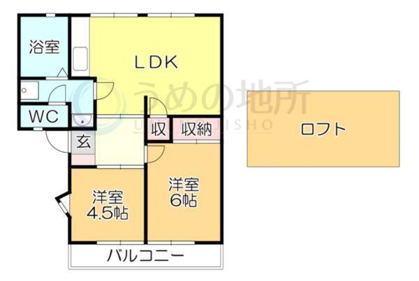 ｸﾞﾚｰｽｺｰﾎﾟ合川B（202） 間取り図画像