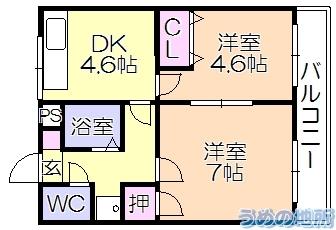 ｺｰﾎﾟﾍﾞﾙｳﾞｭｰ（305） 間取り図画像
