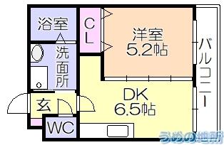 ｱ・ﾙｰﾗ東合川（202） 間取り図画像