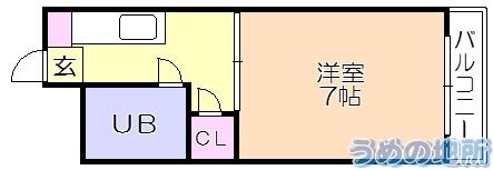 ｱﾚｸﾞﾘｱ久留米（205） 間取り図画像