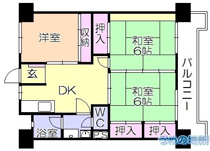 ﾌﾟﾚｱｰﾙ荒木（202） 間取り図画像