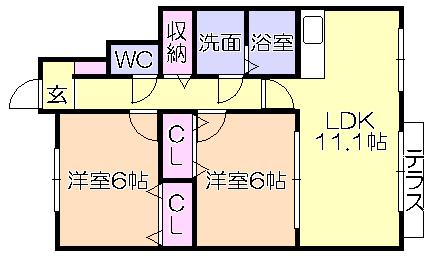 ｸﾞﾗﾝﾄﾞｱﾏﾚｰVI番館（106） 間取り図画像