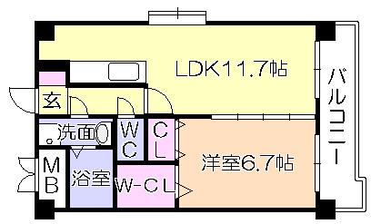 ﾍﾞｽﾀ櫛原（801） 間取り図画像