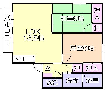 ﾌﾟﾛｳﾞｧﾝｽII（201） 間取り図画像