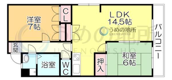 ﾌﾞﾙｳｼﾞｭ（203） 間取り図画像