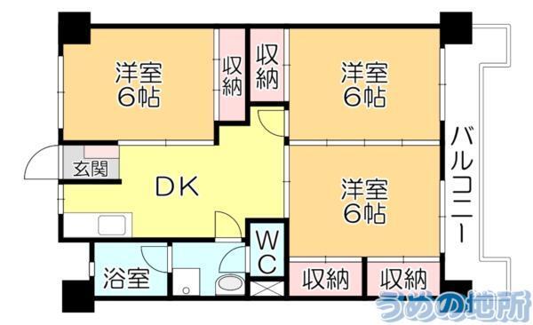 ﾌﾟﾚｱｰﾙ荒木（501） 間取り図画像