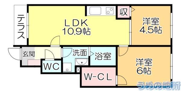 ﾘﾍﾞﾙﾃI（102） 間取り図画像