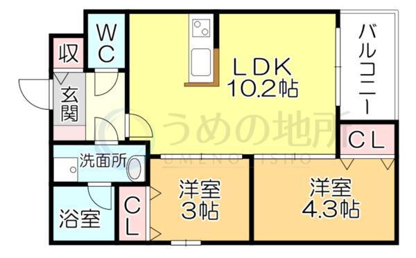 GlanZ六ツ門（303） 間取り図画像