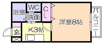 ﾌﾟﾚｼｬｽｺｰﾄ（203） 間取り図画像