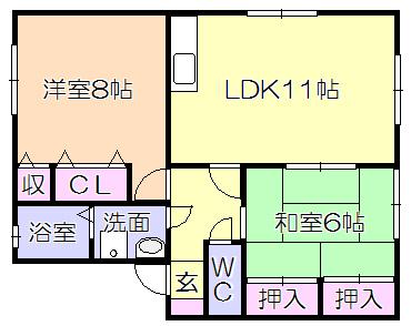 ｱｸｰﾙB棟（105） 間取り図画像