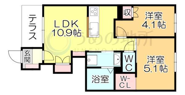 ﾊﾟﾄﾞﾚ　ﾑｰﾙﾄﾒｽｸ（101） 間取り図画像