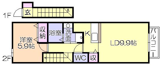 ﾙｰﾄ3＆ｶｰｻIII（202） 間取り図画像