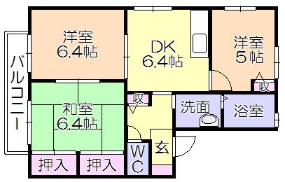 ﾌｫﾝﾃ-ﾇ宮ﾉ陣IIIA（202） 間取り図画像