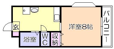 ｱﾒﾆﾃｨﾀｳﾝﾊｳｽＦ（202） 間取り図画像