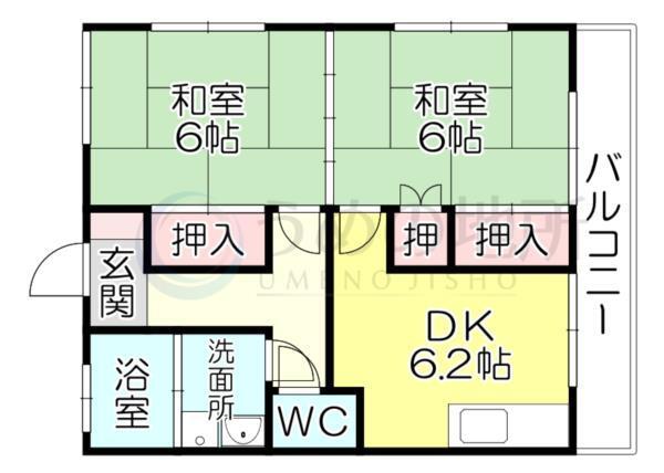 ｱｶｼﾔｱﾊﾟｰﾄ（201） 間取り図画像