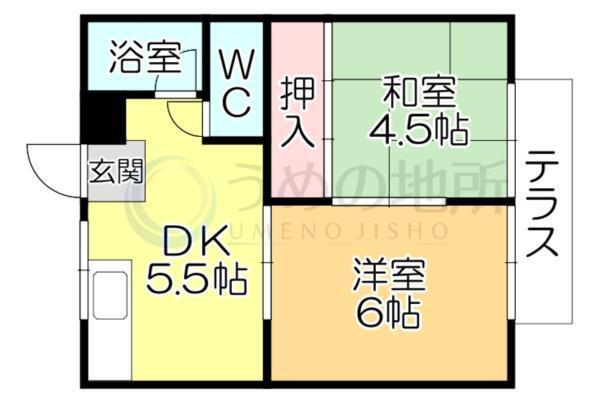 香田ｱﾊﾟｰﾄ（102） 間取り図画像