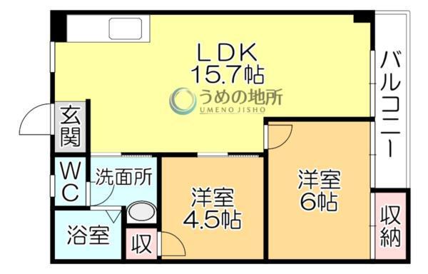 ｵｰｸｽﾊｲﾂ（103） 間取り図画像