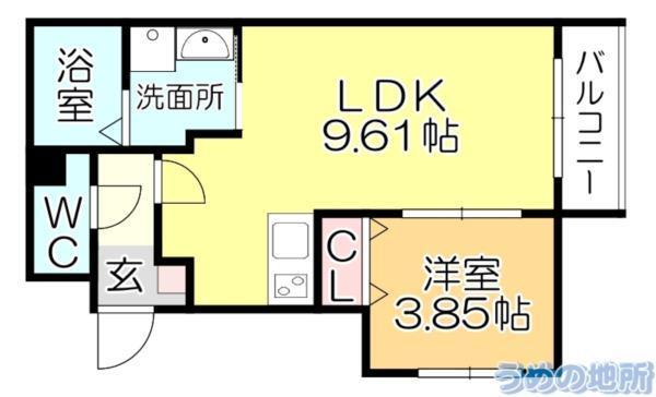 Rassure N・K（ﾗｼｭﾚｴﾇｹｲ）（301） 間取り図画像