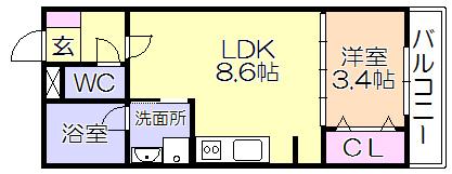 ｸﾞﾗﾝﾄﾞﾗｲﾌ久留米（203） 間取り図画像