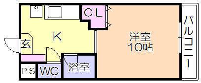 ｺｰﾎﾟﾗｽ坂井（206） 間取り図画像
