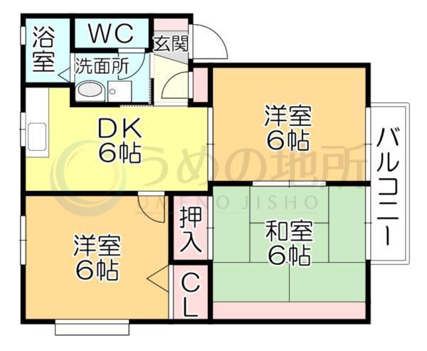 ｸﾞﾘｰﾝｴｸｾﾙ小森野A（202） 間取り図画像