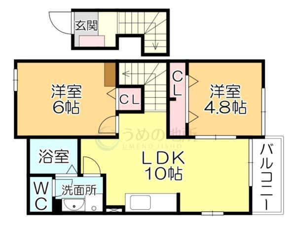 ﾊｲｸﾞﾗﾝﾂB（202） 間取り図画像