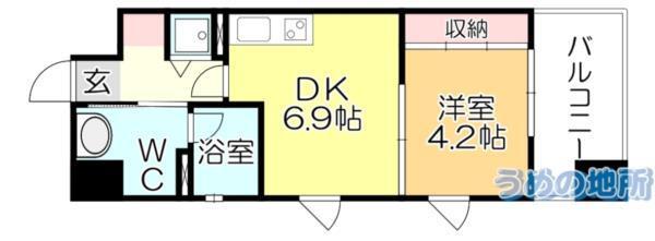 ﾙﾈｯｻﾝｽ21久留米六ﾂ門（1101） 間取り図画像