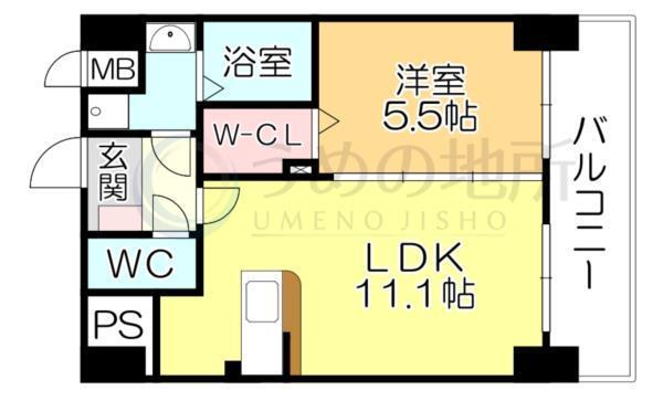 ﾒｿﾞﾝｸﾗｳﾝ大手山（701） 間取り図画像