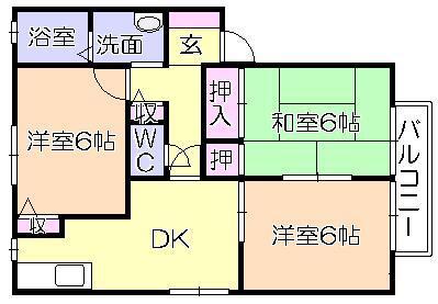 ﾌｫﾝﾃｰﾇ宮ﾉ陣II　Ｃ（107） 間取り図画像