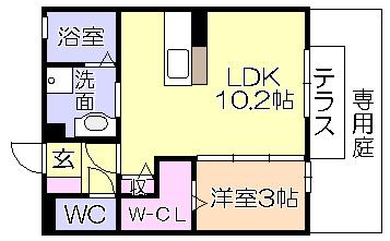 ｲｰｽﾄﾊﾟｰｸ（102） 間取り図画像