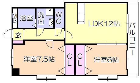 ﾌﾟﾛｽﾍﾟｰﾙS6（401） 間取り図画像
