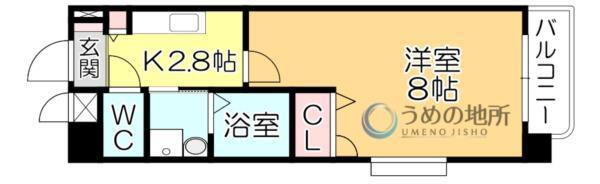 ﾌﾟﾛｽﾍﾟｰﾙS（306） 間取り図画像