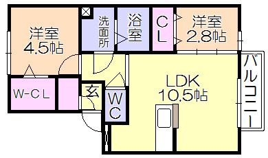 ｳｨﾝ･ﾚｰﾍﾞﾝII（102） 間取り図画像