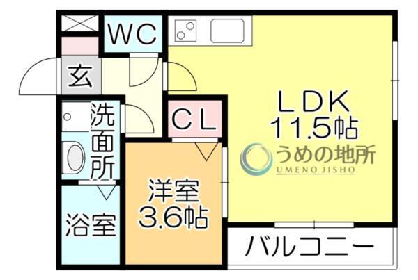 THE NOBLES 久留米中央（303） 間取り図画像
