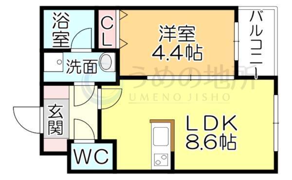 GlanZ六ツ門（101） 間取り図画像