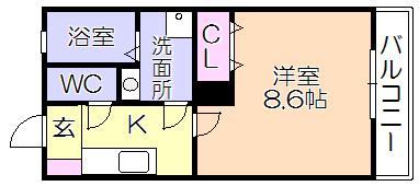 ﾊﾟﾃｨｵ上津（203） 間取り図画像