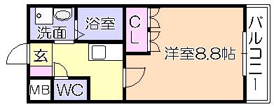 ﾒｿﾞﾝ・ｻﾝｾﾘﾃ（203） 間取り図画像