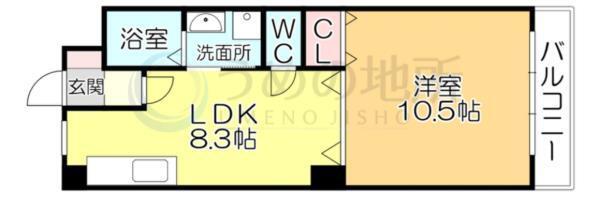 ｵｰｼｬﾝ日吉II（403） 間取り図画像