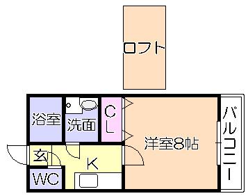 ｻﾝﾏﾘﾉ善導寺（207） 間取り図画像
