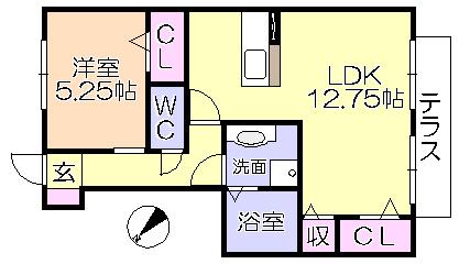 ｳｨﾝ･ﾚｰﾍﾞﾝ（103） 間取り図画像
