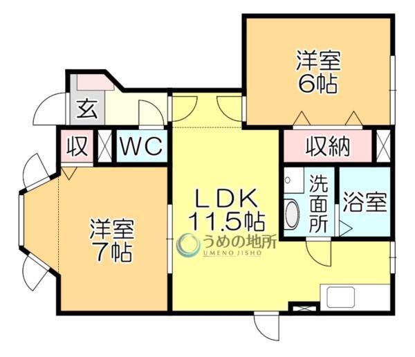 ﾆｭｰｸﾚｽﾄｰﾙ舞（103） 間取り図画像