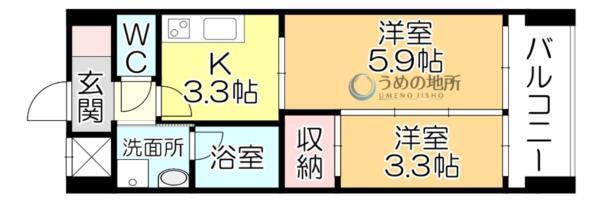 ﾙﾈｯｻﾝｽ21久留米六ﾂ門（503） 間取り図画像