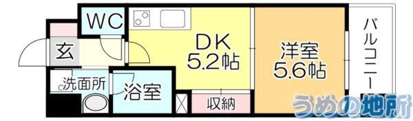 ﾙﾈｯｻﾝｽ21久留米六ﾂ門（405） 間取り図画像