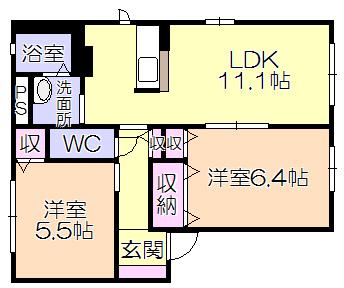 ﾚｼﾃﾞﾝｼｱ小森野E棟（102） 間取り図画像