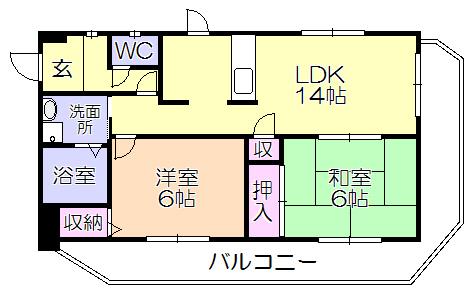 ｻﾝﾗｲﾄﾋﾙｽﾞ広川（301） 間取り図画像